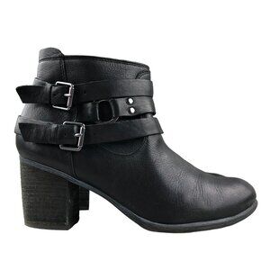 Josef Seibel Women's Size 39 (8-8.5) Britney Black Leather Buckle Ankle Boots